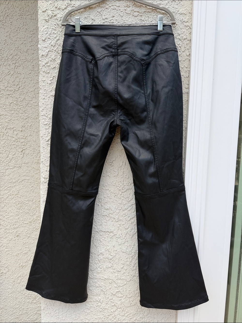 IDYLLWILD Miranda Lambert Black Faux Leather Lace up Flare Pants Women's Size 12 - Picture 6 of 7